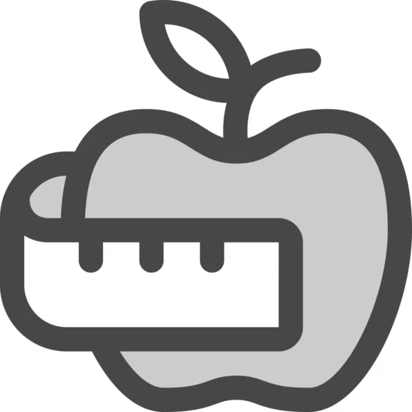 Apfel Diät Ikone Ausgefüllten Outline Stil — Stockvektor