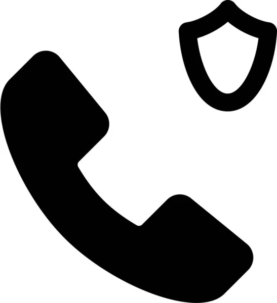 Ikona Telefonu Stacjonarnego Stylu Solid — Wektor stockowy
