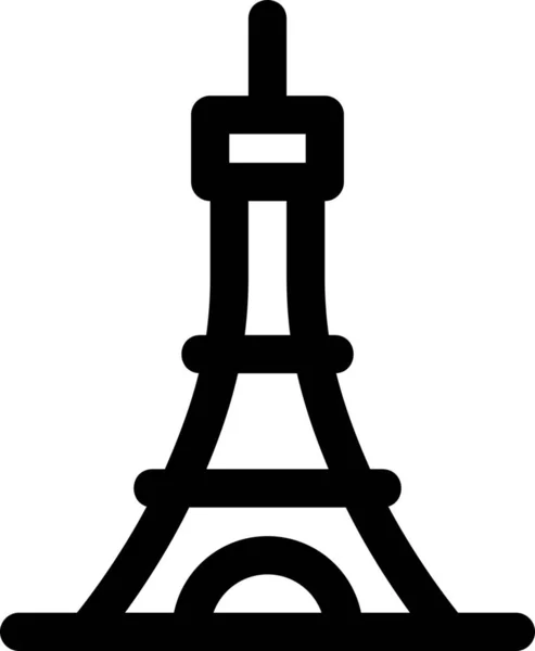Architektura Eiffel Europe Ikona Stylu Zarysu — Wektor stockowy