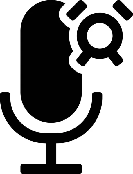 Alarm Audio Microphone Icon Solid Style — Stock Vector