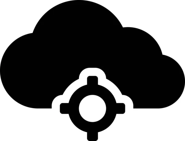Icône Données Cloud Computing Dans Style Solide — Image vectorielle