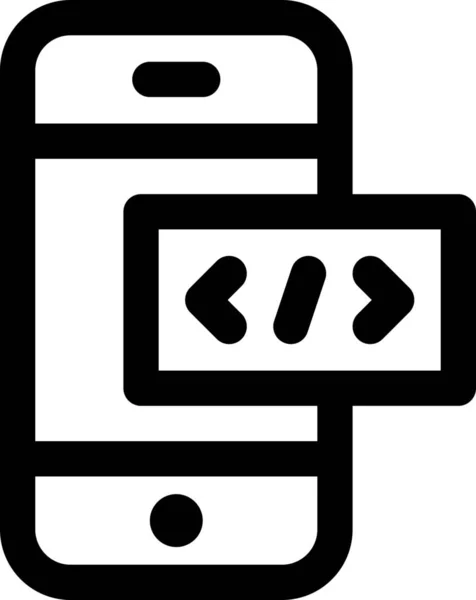 轮廓式的代码开发Internet图标 — 图库矢量图片