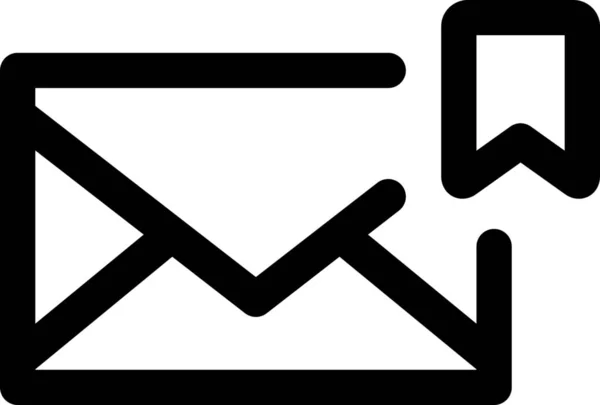 Lesezeichen Mail Umschlag Symbol Outline Stil — Stockvektor