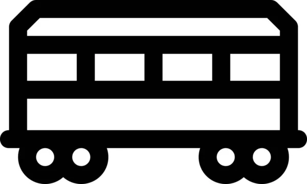Vagn Passagerare Järnväg Ikon Konturstil — Stock vektor