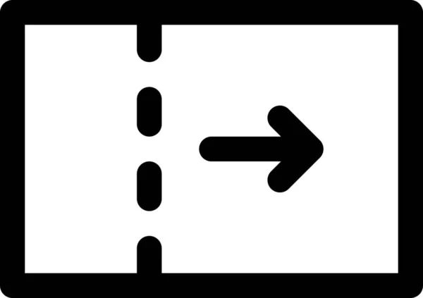 Plier Icône Lettre Pliage Dans Style Contour — Image vectorielle