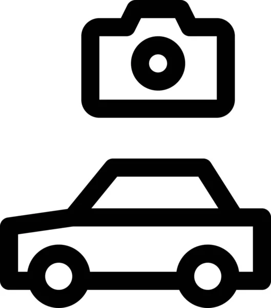 Icono Coche Cámara Del Automóvil Estilo Del Esquema — Vector de stock