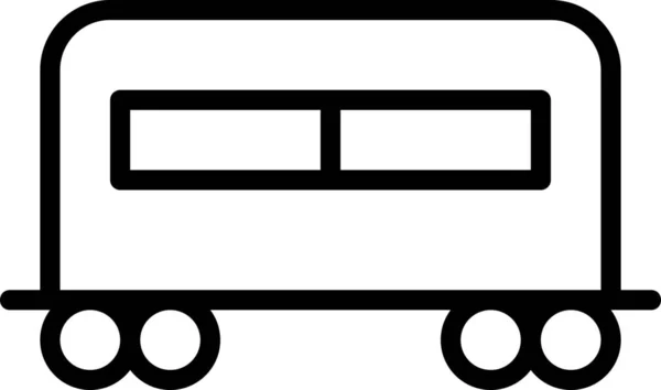 Személyszállító Vasúti Ikon Körvonalazott Stílusban — Stock Vector