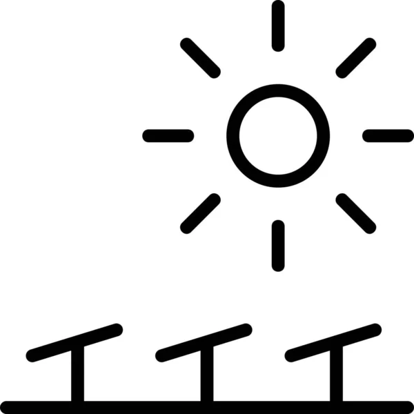 Значок Панелей Електричної Енергії Стилі Контур — стоковий вектор