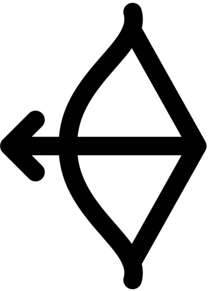 Pfeil Symbol Für Bogenschützen Umriss Stil — Stockvektor