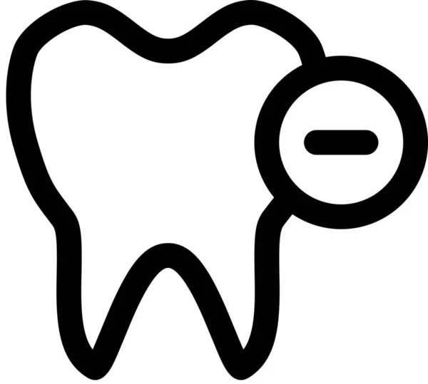 Dentista Dental Menos Icono Estilo Esquema — Vector de stock