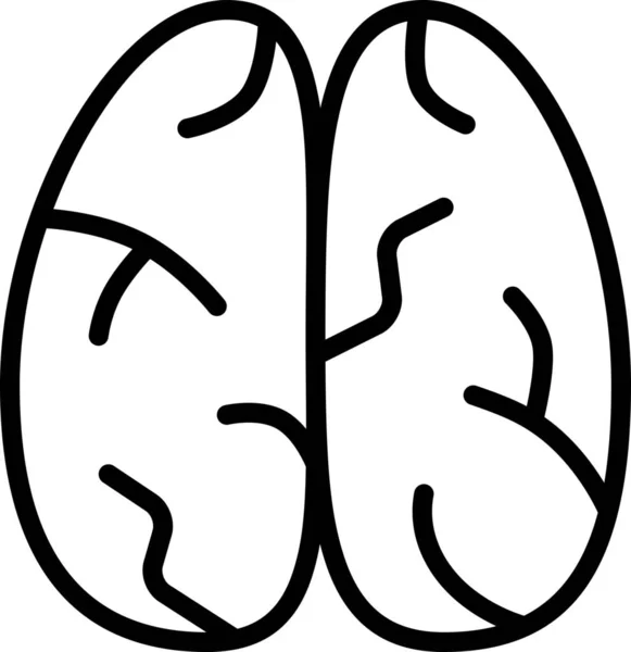 Mózg Ludzka Ikona Inteligencji Zarysie Stylu — Wektor stockowy