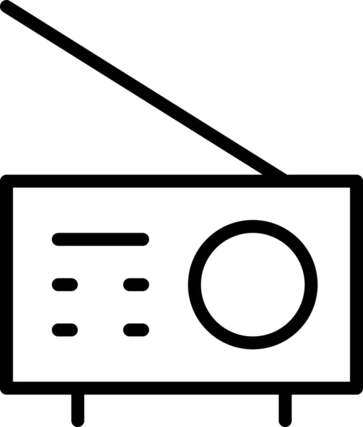 Icono Radio Antena Amfm Estilo Esquema — Archivo Imágenes Vectoriales