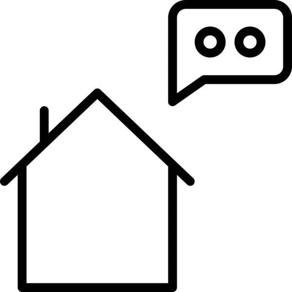 Épület Hozzászólás Home Icon Outline Style — Stock Vector