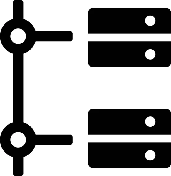 Icône Internet Centre Données Connecté Dans Style Solide — Image vectorielle