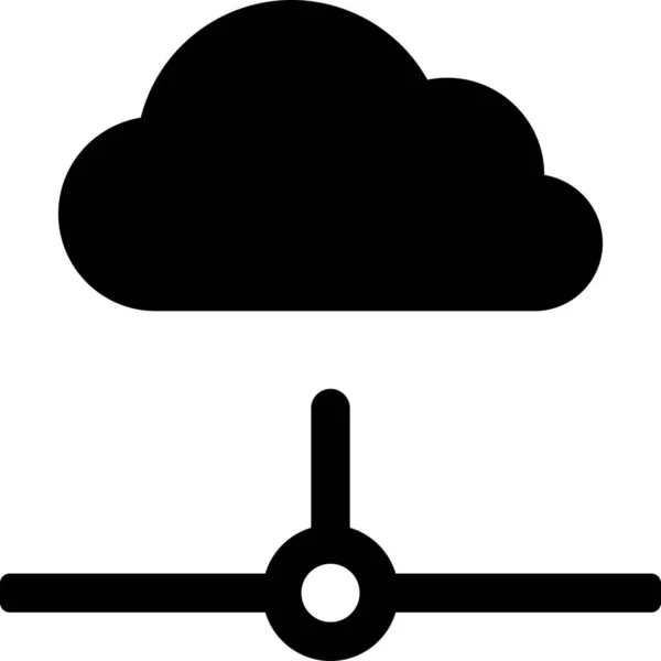 Cloud Computing Verbonden Pictogram Solid Stijl — Stockvector