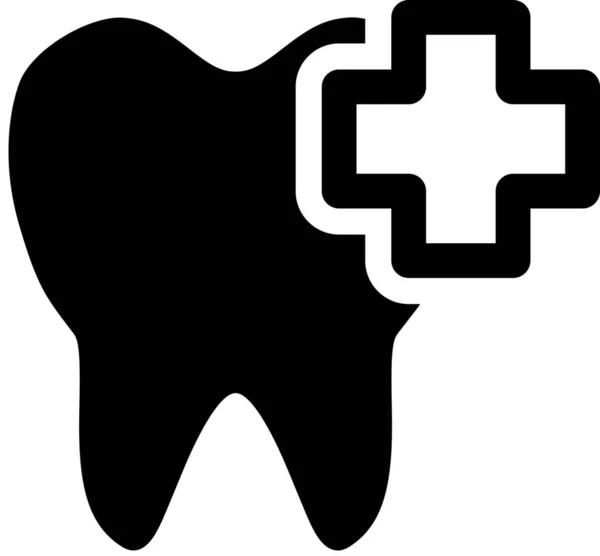 Médico Dentista Ícone Hospital Estilo Sólido —  Vetores de Stock