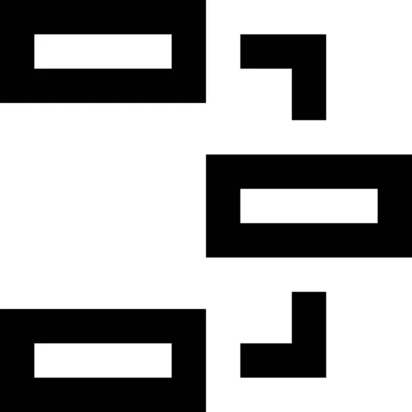 Boxen Aufschlüsselungsdiagramm Symbol Outline Stil — Stockvektor