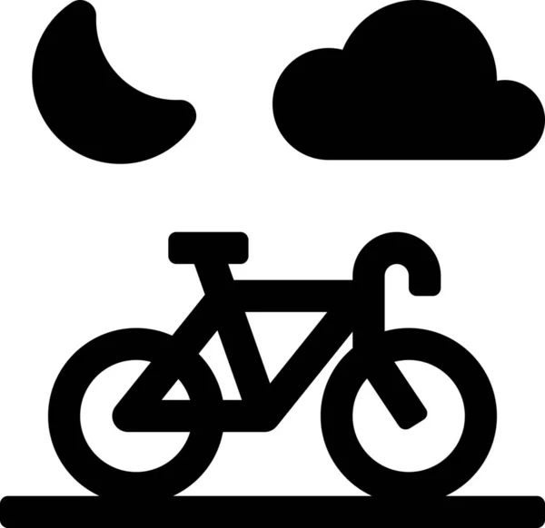 Icône Lecteur Nuage Vélo Dans Style Solide — Image vectorielle
