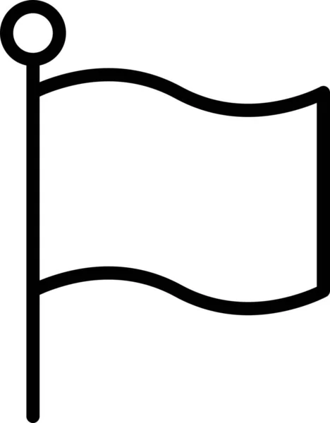 Alarm Checkpoint Flaggen Symbol Outline Stil — Stockvektor