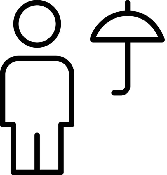 Avatar Lichaam Menselijk Pictogram Outline Stijl — Stockvector