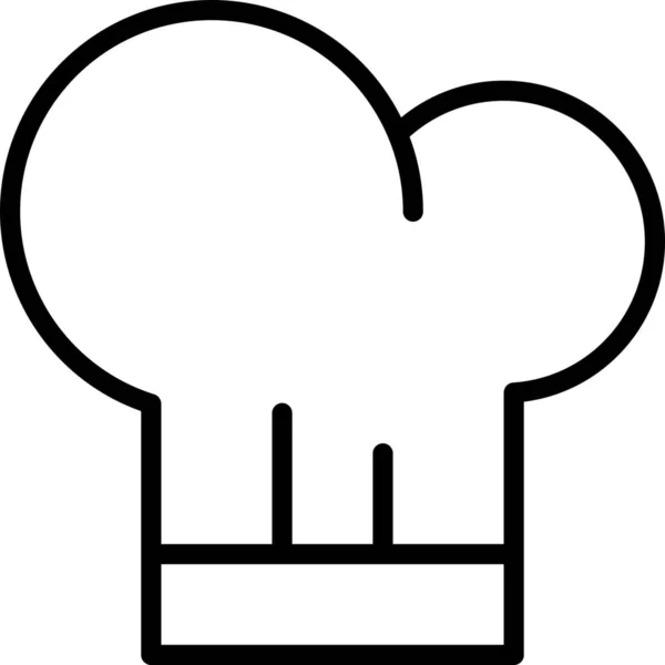 厨师烹调食物图标的轮廓风格 — 图库矢量图片