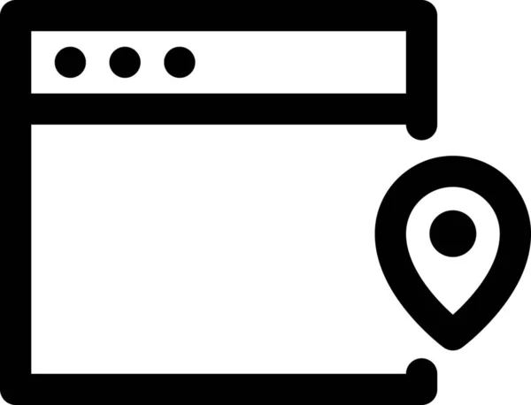 Browser Computer Gps Symbol Outline Stil — Stockvektor