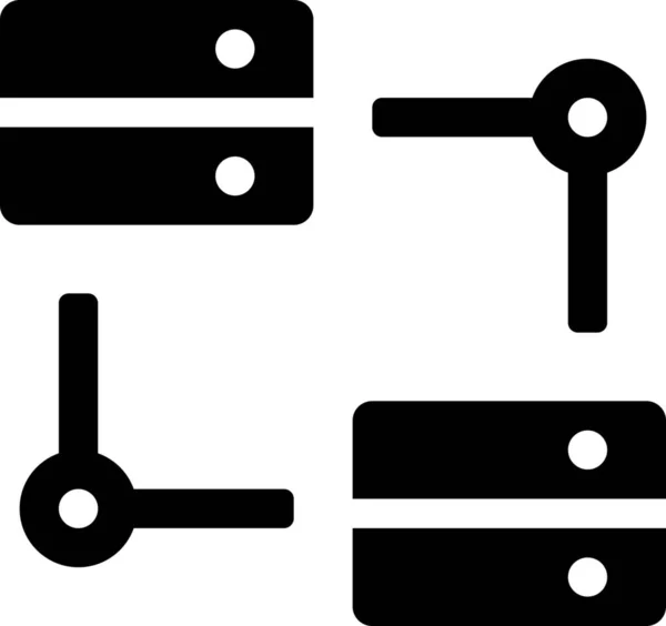 Sammenkoplede Datasentre Nettikon Massiv Form – stockvektor