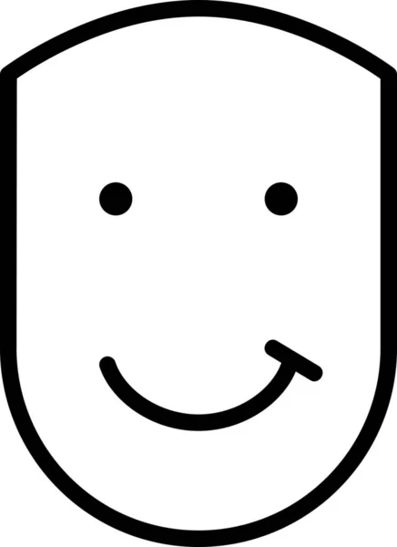 Emotional Face Fun Icon Outline Stil — Stockvektor