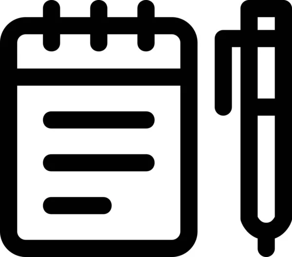 Ikon Notebook Memo Dalam Gaya Outline - Stok Vektor