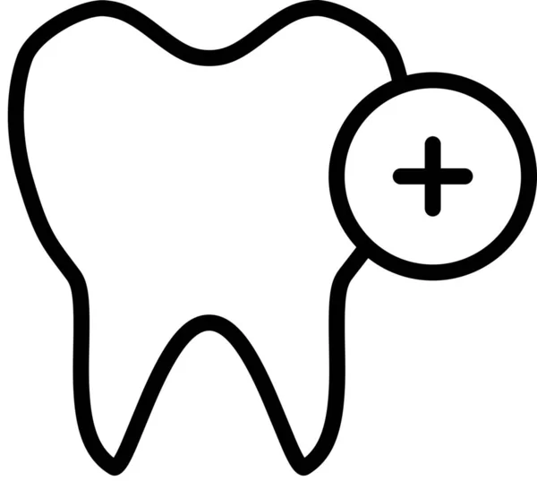 Añadir Icono Dentista Dental Estilo Esquema — Archivo Imágenes Vectoriales