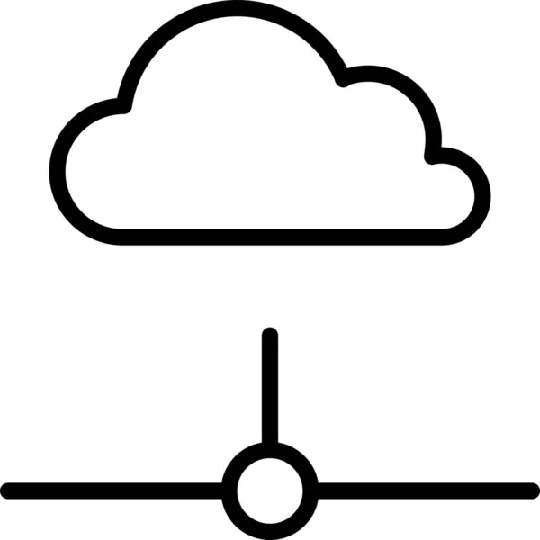 Cloud Computing Ícone Conectado Estilo Outline — Vetor de Stock