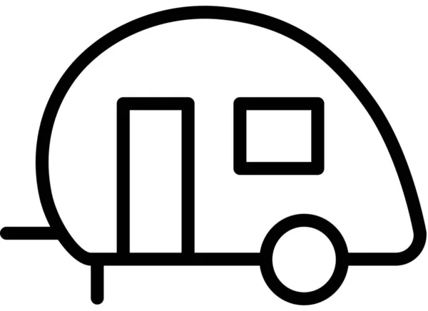 Camper Camping Home Icon Outline Stil — Stockvektor