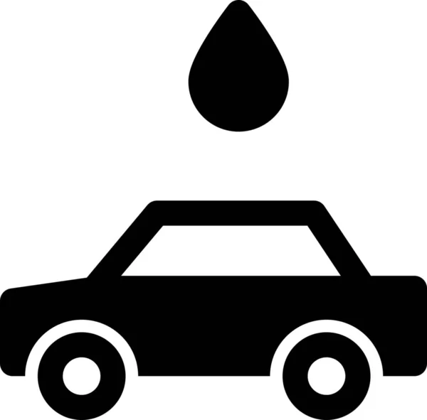 Значок Краплі Автомобіля Суцільному Стилі — стоковий вектор