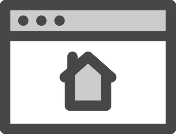 Browser Computer Home Symbol Stil Ausgefüllter Umrisse — Stockvektor