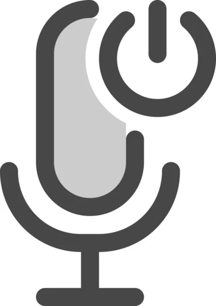 Mikrofon Symbol Für Audio Gerät Stil Ausgefüllter Umrisse — Stockvektor