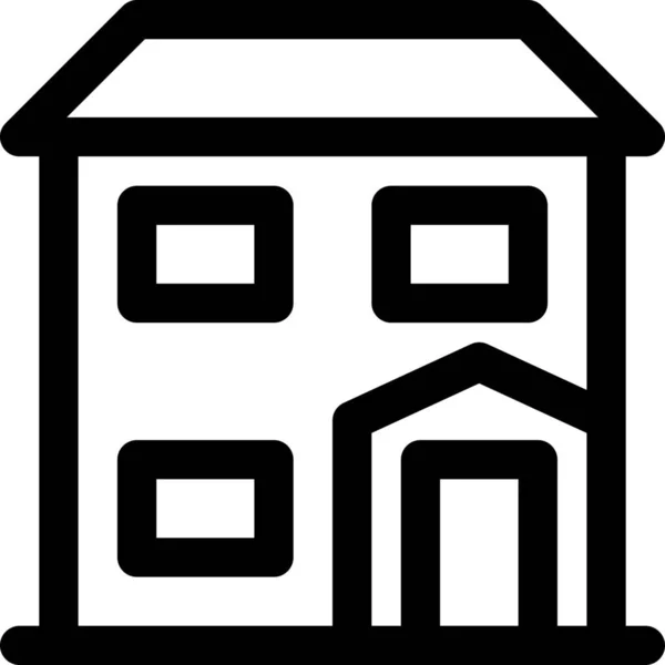 Apartamento Entrada Icono Casa Estilo Esquema — Vector de stock