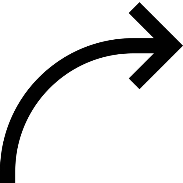 Winkelpfeil Richtungs Symbol Outline Stil — Stockvektor