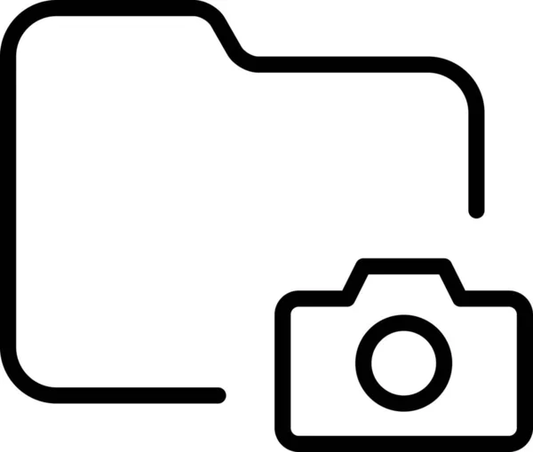 Camera Document Bestand Pictogram Outline Stijl — Stockvector