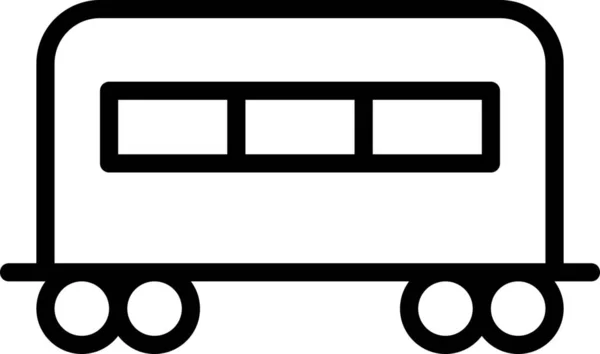 Ikona Kolejowych Przewozów Pasażerskich Stylu Zarysu — Wektor stockowy