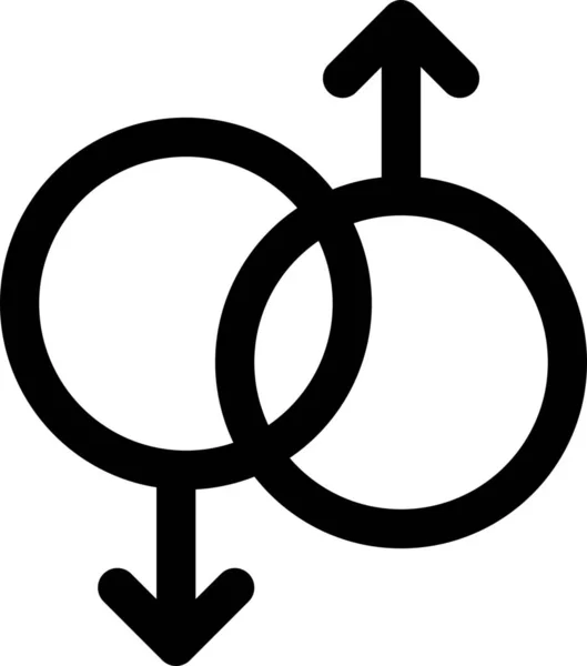 Atracción Gay Género Icono Contorno Estilo — Archivo Imágenes Vectoriales