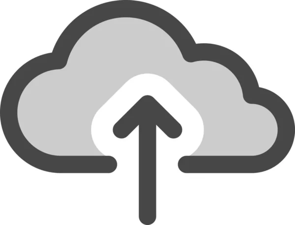 Cloud Computing Data Icon Estilo Esquema Rellenado — Vector de stock