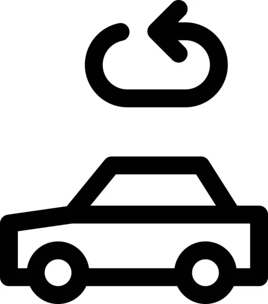 Coche Coche Icono Repetición Coches Estilo Del Esquema — Vector de stock