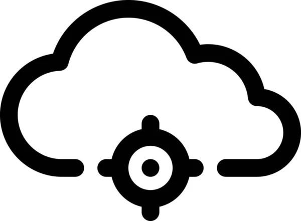云计算的网际网路图标的轮廓风格 — 图库矢量图片