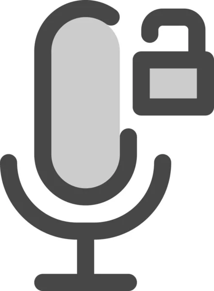 Audio Verfügbares Mikrofonsymbol Ausgefüllten Umrissstil — Stockvektor