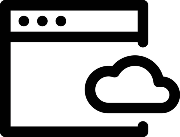 浏览器云计算机图标的轮廓风格 — 图库矢量图片