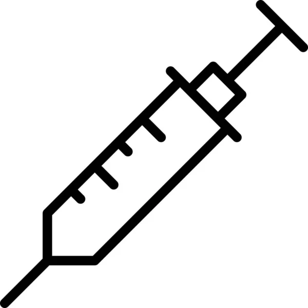 Medikamenteninjektion Outline Stil — Stockvektor