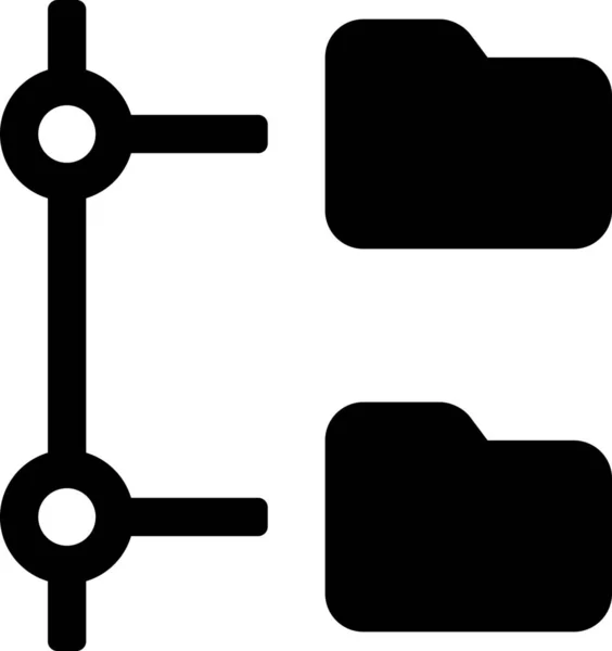 Csatlakoztatott Adatmappa Ikon Szilárd Stílusban — Stock Vector