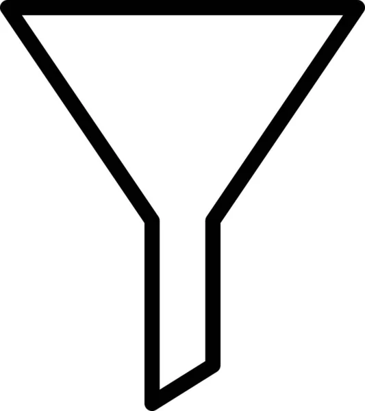 Значок Воронки Потока Фильтра Стиле Outline — стоковый вектор