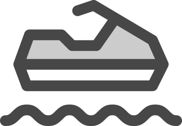 Bicicleta Jetski Ocio Icono Estilo Contorno Lleno — Vector de stock