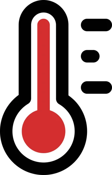 Celsius Fahrenheit Isı Simgesi Doldurulmuş Dış Hat Biçiminde — Stok Vektör